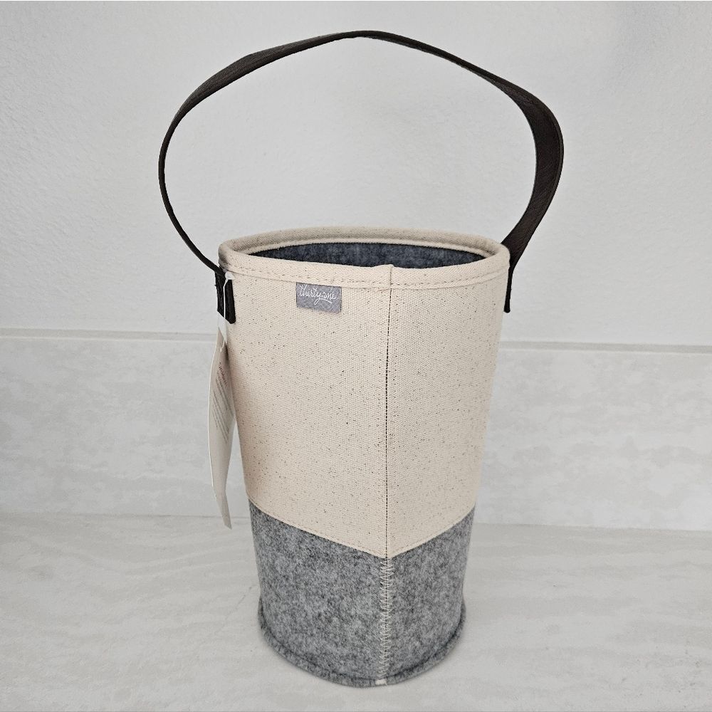 Thirty-One Cream and Gray Canvas And Felt Bag